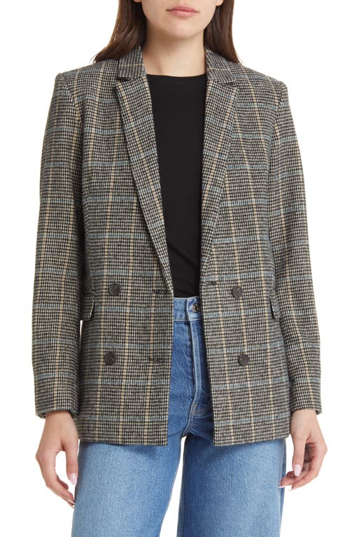 Rails Cody Houndstooth Check Double Breasted Blazer in Sand Ash Houndstooth