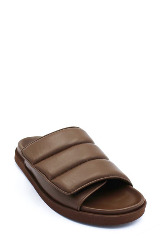 Gia Borghini Giaborghini Quilted Leather Slide Sandal In Coffee Brown