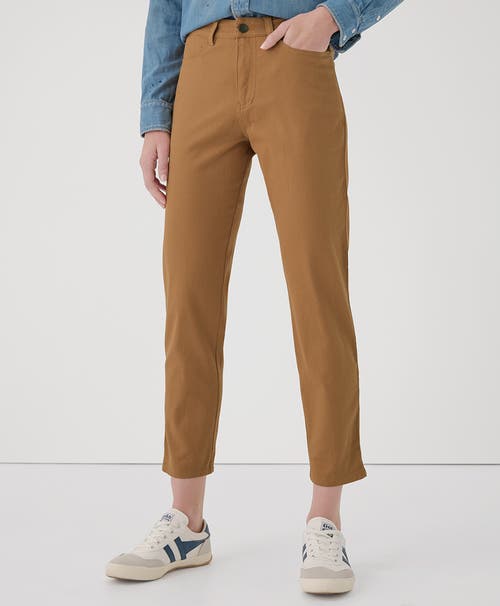 Shop Pact Organic Stretch Twill Denim Slim Straight Pant In Camel