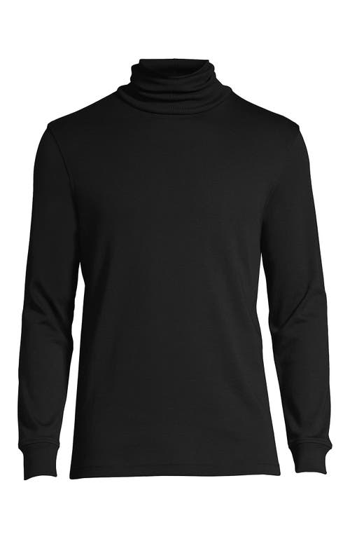 Shop Lands' End Cotton Supima Turtleneck In Black