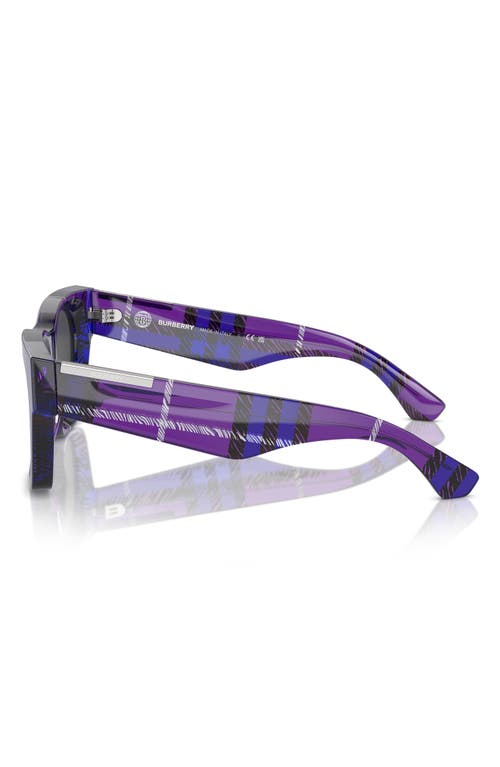 Burberry Elevated Check 52mm Square Sunglasses In Dark Grey