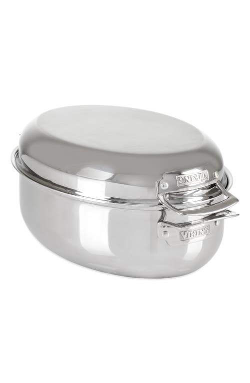 Viking 3-ply 3-in-1 8.5-quart Oval Roaster With Lid In Stainless Steel