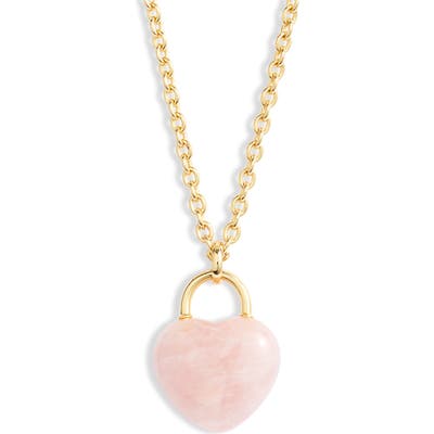 Kate Spade New York Open Heart Stone Lock Pendant Necklace
