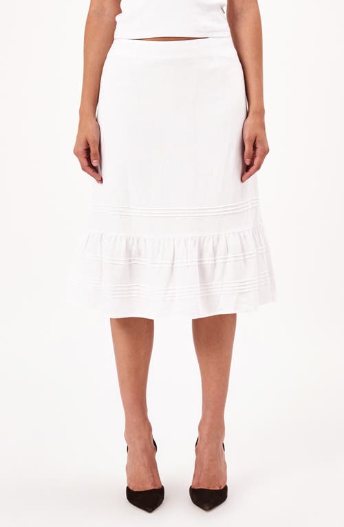 Rolla’s Rolla's Angelina Ruffle Hem Linen Blend Skirt in Vintage White