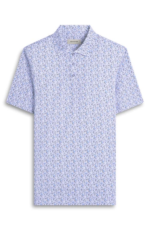 Shop Bugatchi Victor Ooohcotton® Cocktail Print Polo In Cobalt