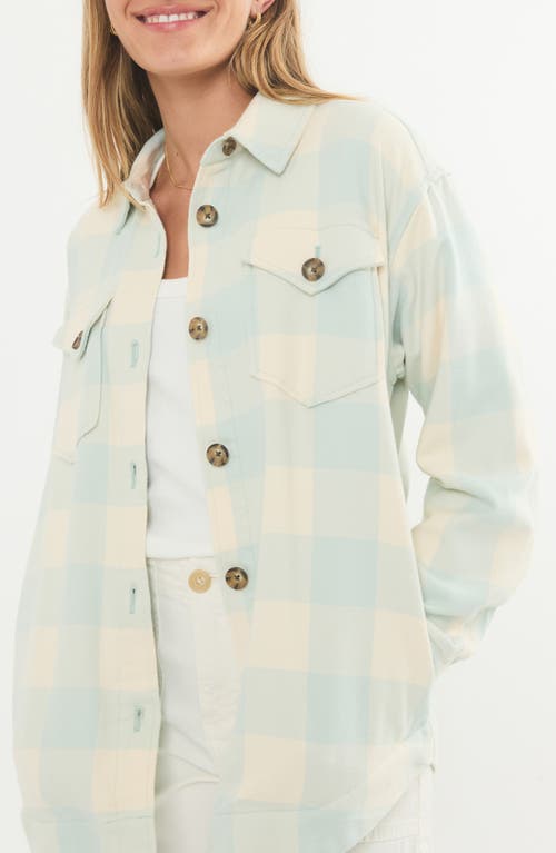 Marine Layer Flannel Shacket In Seafoam