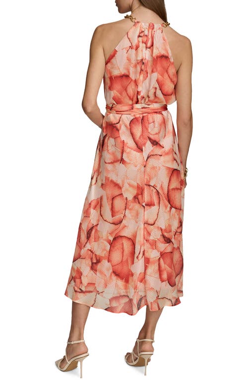 Shop Donna Karan New York Tie Belt Midi Dress In Terracotta