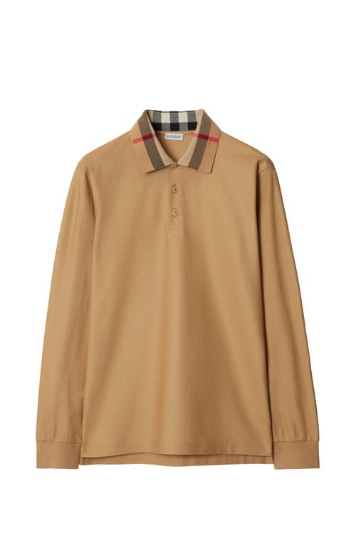 Shop Burberry Cotton Polo Shirt In Archive Beige