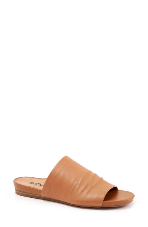 SoftWalk Camano Leather Slide Sandal in Tan