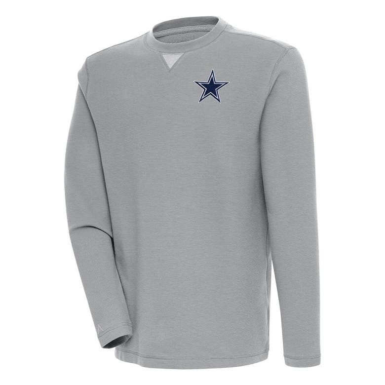 Shop Antigua Oatmeal Dallas Cowboys Flier Bunker Pullover Sweatshirt