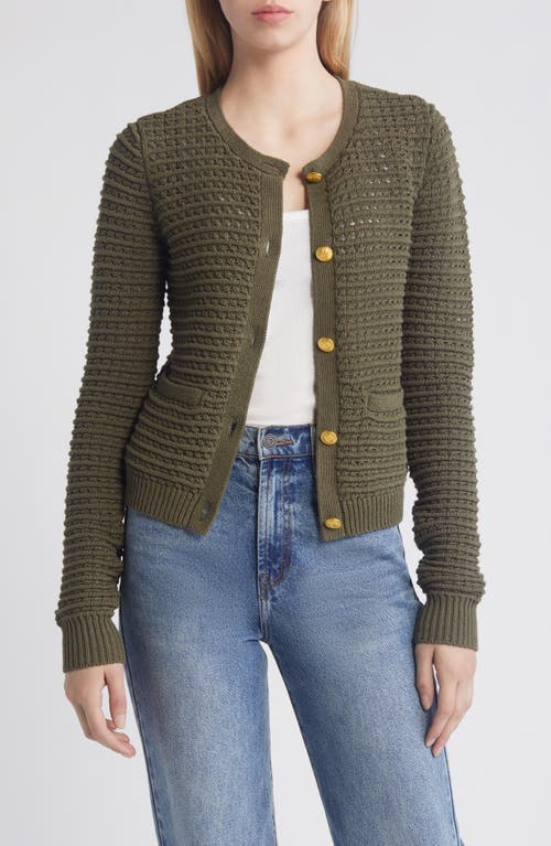 Shop Rag & Bone Marlee Open Stitch Cardigan In Army