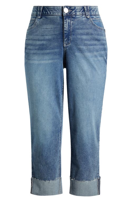 Shop Wit & Wisdom 'ab'solution Cuff Straight Leg Jeans In Mid Blue Vintage