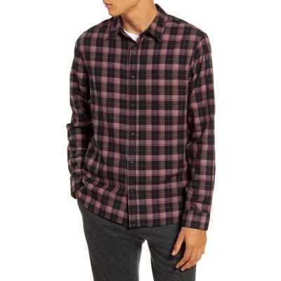 Vince Slim Fit Plaid Flannel Button-Up Shirt, Red