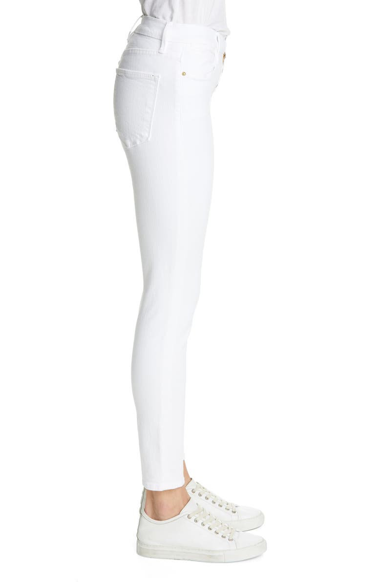 FRAME High Waist Ankle Skinny Jeans, Alternate, color, Blanc