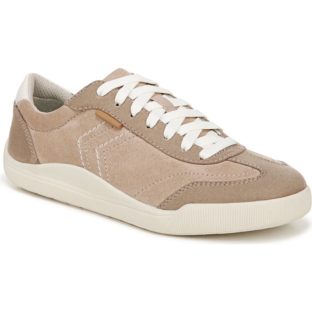 Dr. Scholl's Women's Be True Court Inspired Lace Up Sneakers In Taupe Fabric