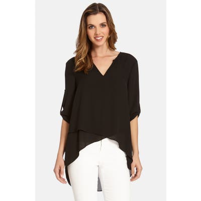 Karen Kane Asymmetrical Wrap Hem Top