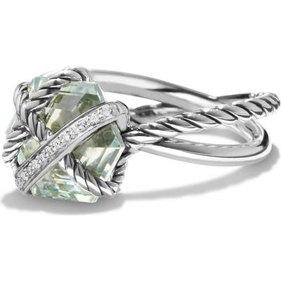 David Yurman Cable Wrap Ring With Semiprecious Stone And Diamonds