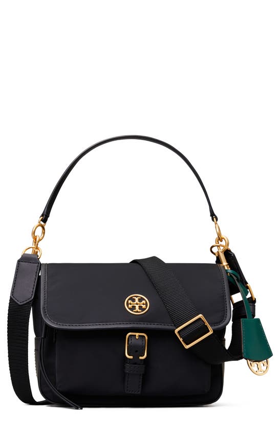 Shop Tory Burch Piper Nylon Crossbody Bag In Black