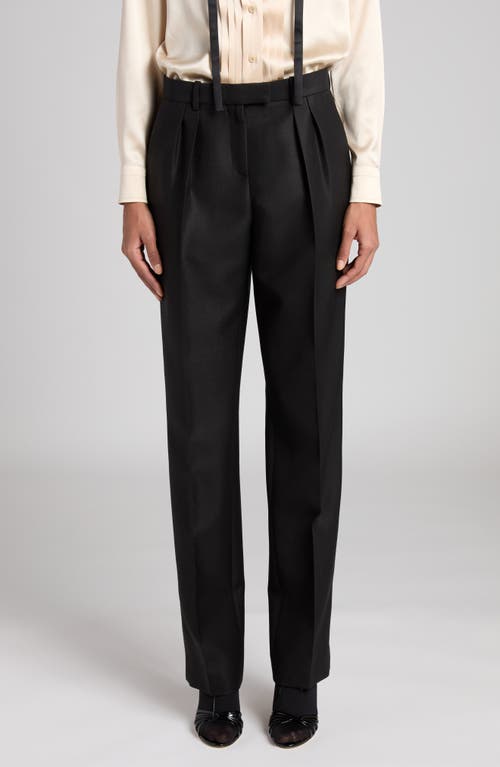 Tom Ford Pleated Wool, Mohair & Silk Twill Pants In Black