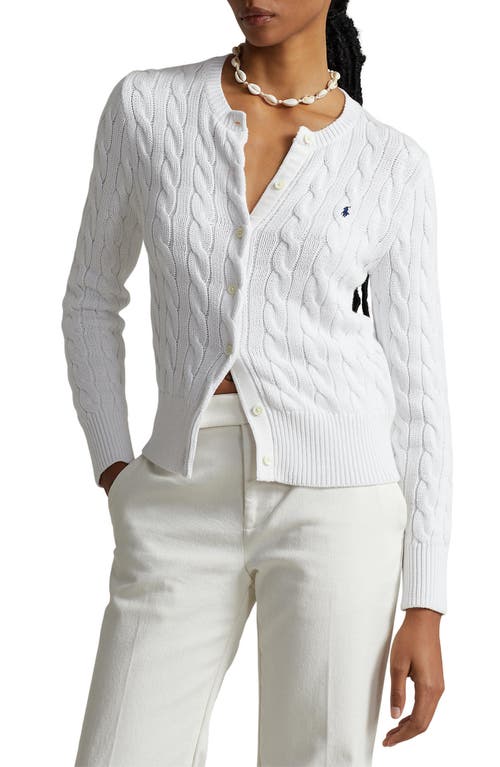 Polo Ralph Lauren Cable Knit Cardigan in White