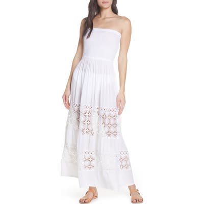 Chelsea28 Farrah Smocked Cover-Up Maxi Dress, White