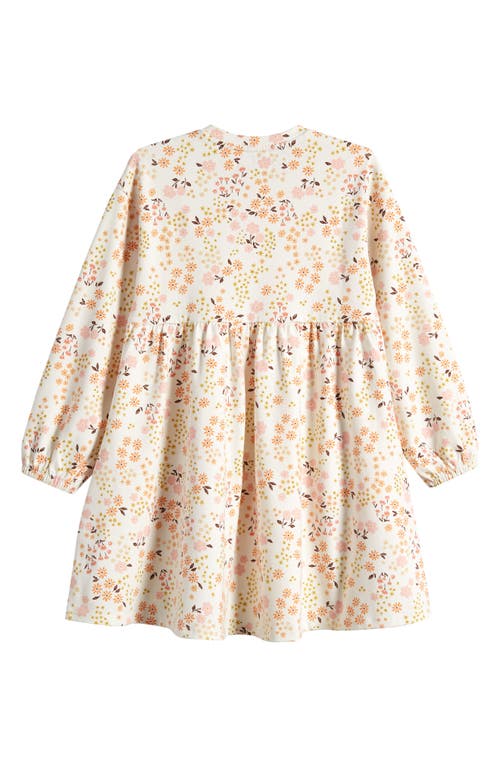 TUCKER + TATE TUCKER + TATE KIDS' PRINT LONG SLEEVE COTTON JERSEY DRESS 