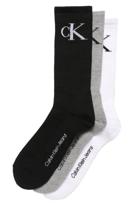 Shop Calvin Klein Assorted 3-pack Crew Socks In Black Assorted