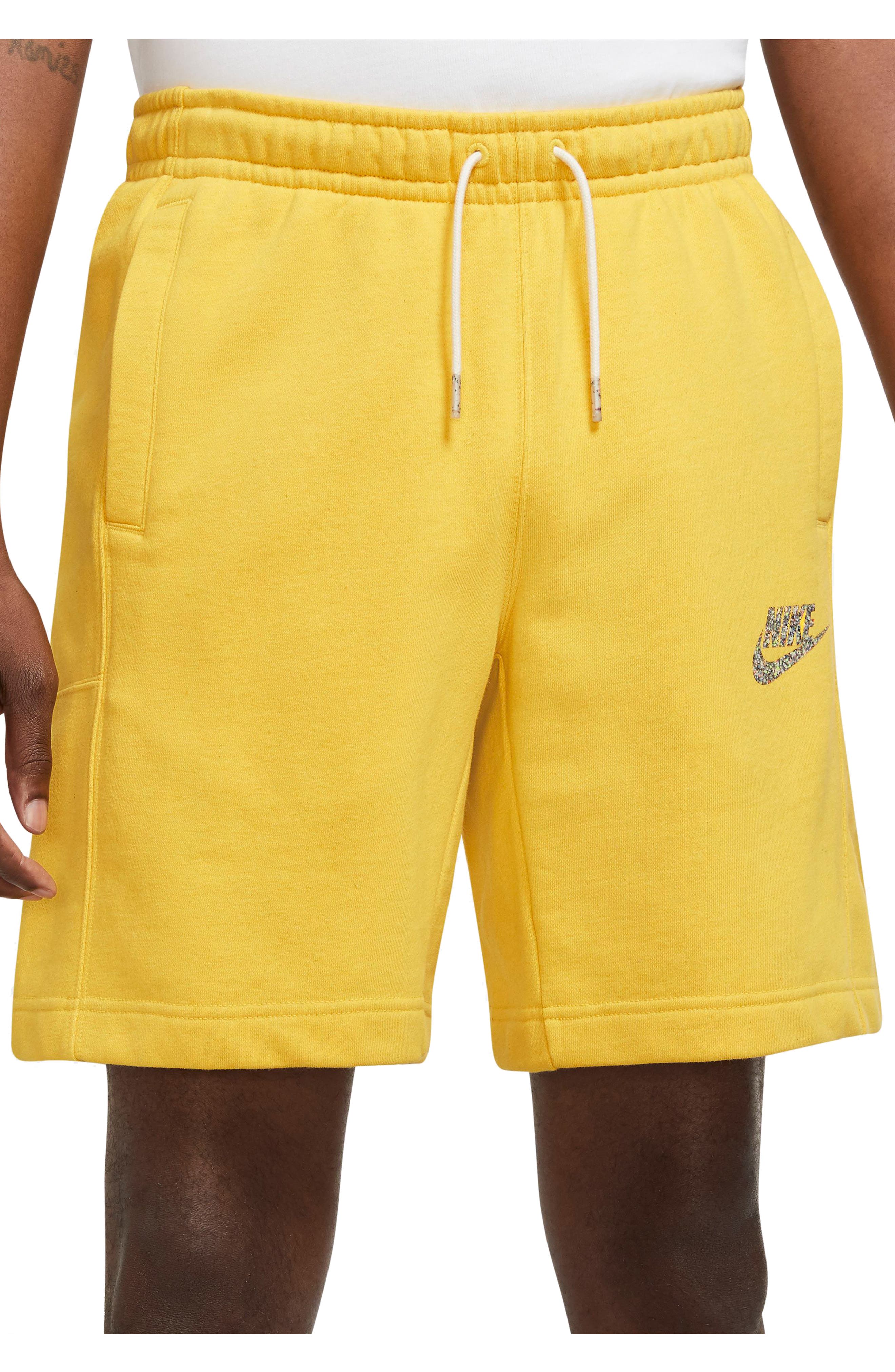 yellow nike sweat shorts 