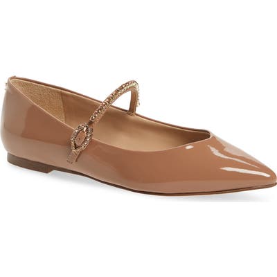 Sam Edelman Rally Crystal Mary Jane Pointed Toe Flat, Beige