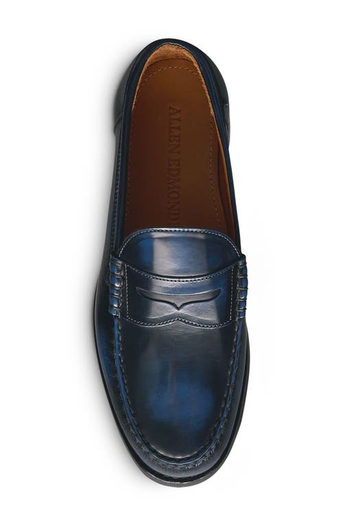 Shop Allen Edmonds Newman Penny Loafer In Antique Navy