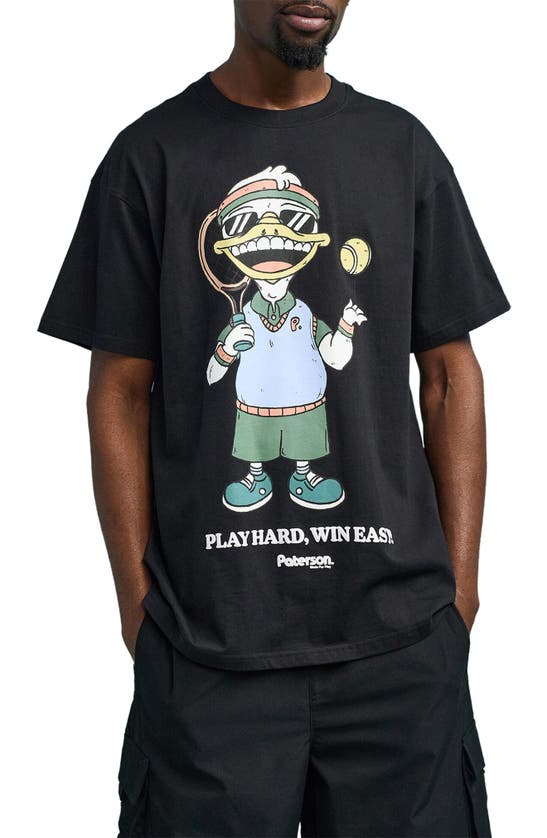 Paterson Quack Oversize Graphic T-shirt In Black