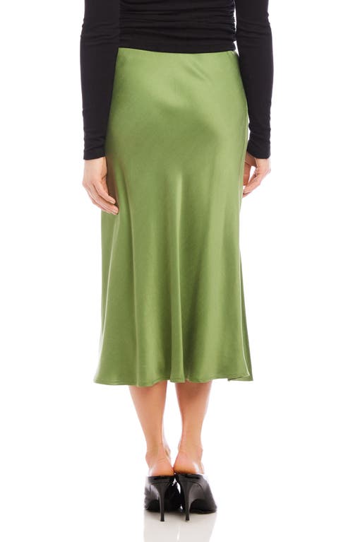 Shop Fifteen Twenty Brielle Slit Hem Midi Skirt In Green