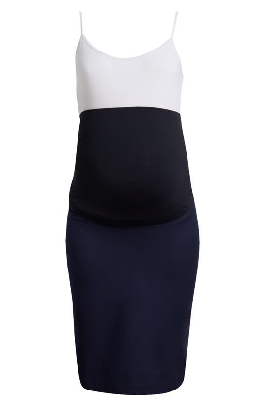 Shop Marion Sloan Maternity Pencil Skirt In Navy Blue