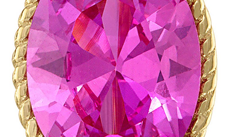 Fzn 14k Gold Plate Citrine Drop Earrings In Pink Sapphire