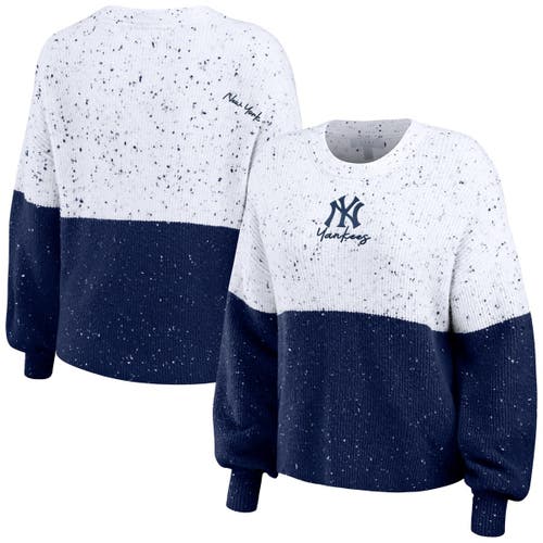 WEAR by Erin Andrews Women's Navy New York Yankees Waffle Henley Long  Sleeve T-shirt - Macy's