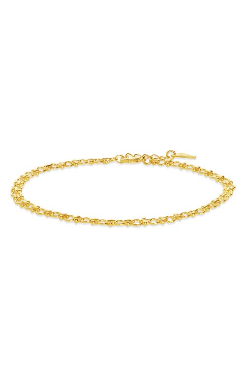 Sterling Forever Nadia Chain Anklet In Gold