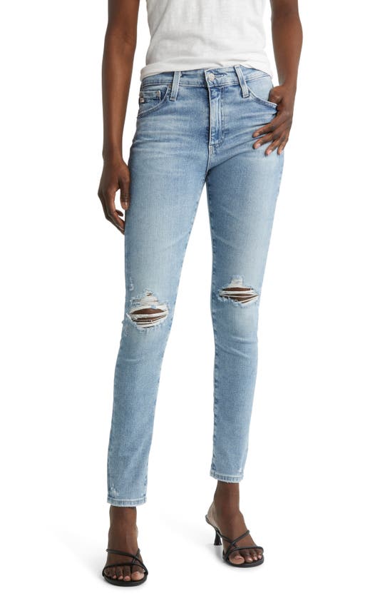 Ag Farrah Ripped High Waist Ankle Skinny Jeans In 20 Years Undertow Destructed
