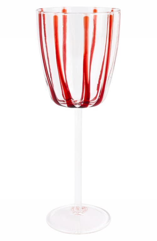 Vietri Nuovo Stripe Wine Glass In Red