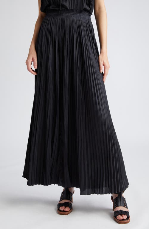 Krista Pleated Maxi Skirt in Noir