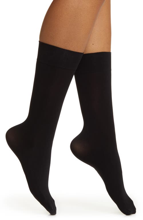 Hue 3-Pack Opaque Stretch Nylon Socks in Black at Nordstrom, Size 1