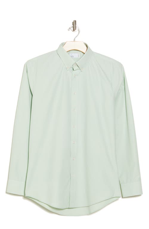 Shop Nordstrom Rack Trim Fit Button-down Dress Shirt In Green Quiet