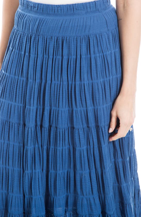 Shop Max Studio Textured Midi Skirt In Cobalt