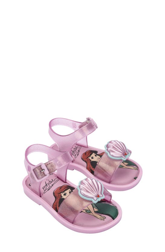 Mini Melissa X Disney Water Resistant Jelly Sandal In Pink Glitt