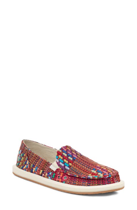 Pink Tie Dye Print Women's Slip On Sneakers