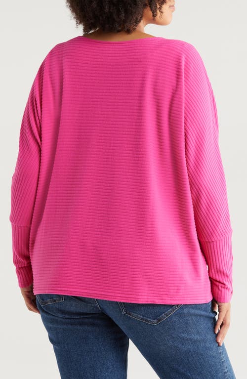 Shop Caslonr Caslon(r) Snap Cuff Dolman Sleeve Knit Top In Pink Electric