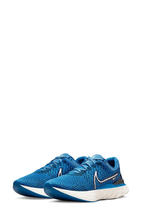 Nike React Infinity Run Flyknit 3 Running Shoe In Blue/ Phantom/ Black