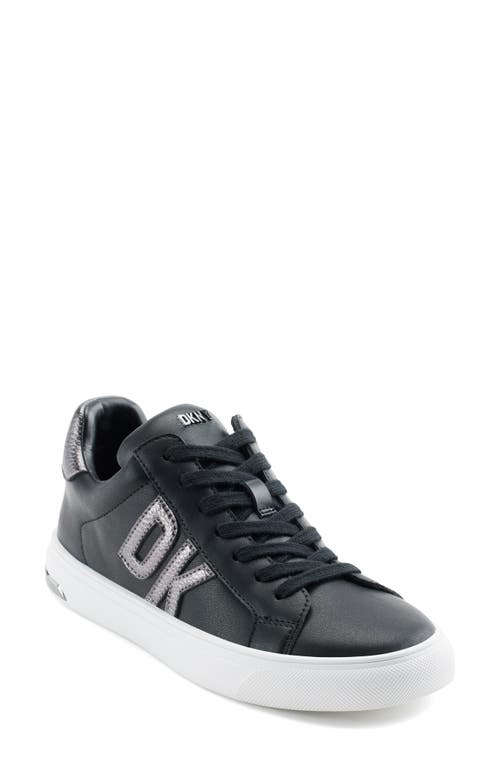 Dkny Women's Abeni Lace Up Low Top Sneakers In Black/dk Gunmetal