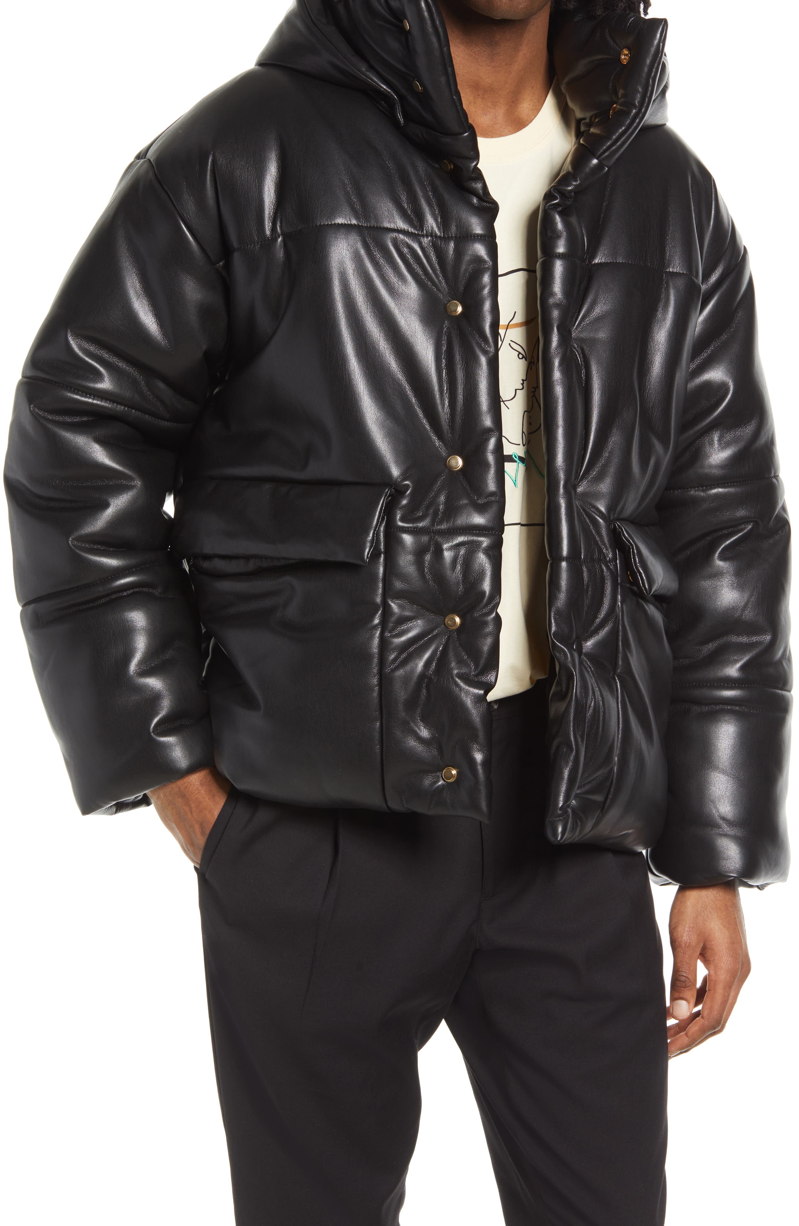 nanushka puffer jacket black