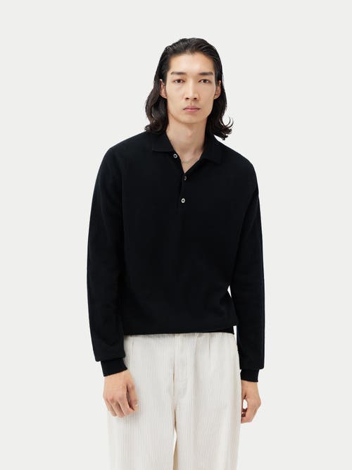 Shop Gobi Cashmere Polo Neck Sweater In Black