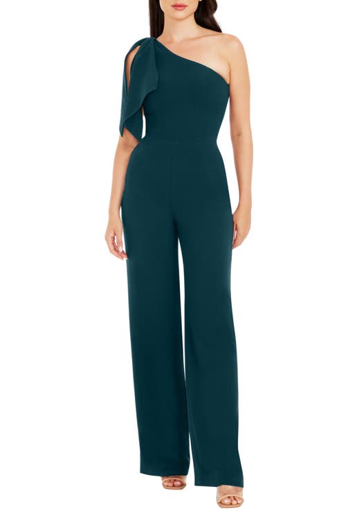 Tiffany One-Shoulder Jumpsuit in Pine